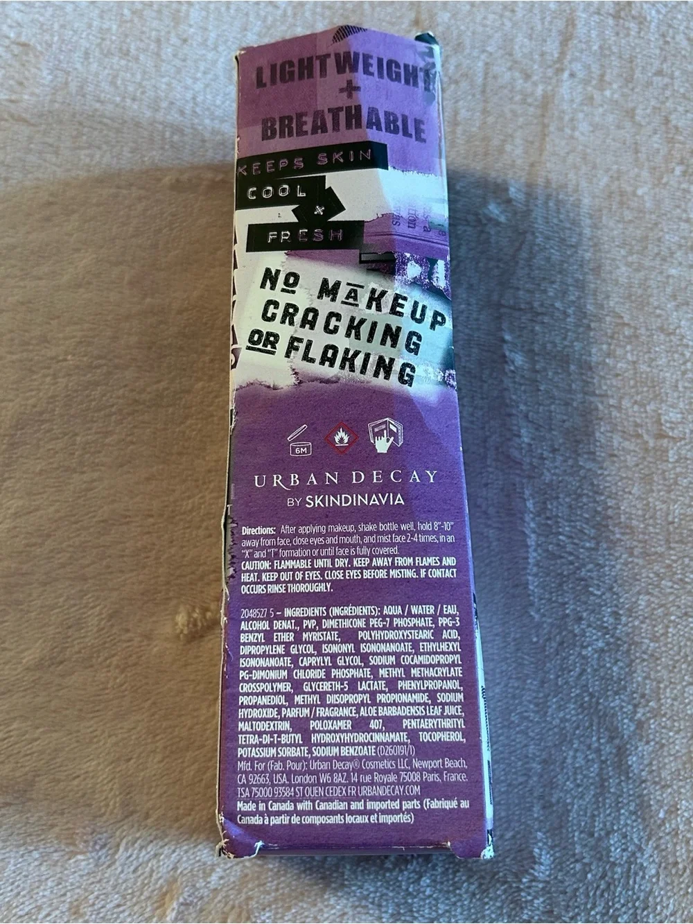 Urban Decay All-nighter Makeup Setting Spray 4oz lightweight transfer resistant